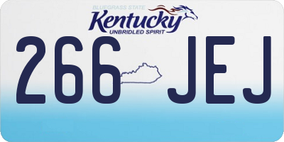 KY license plate 266JEJ