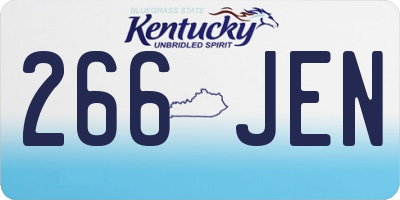 KY license plate 266JEN
