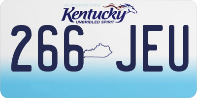 KY license plate 266JEU