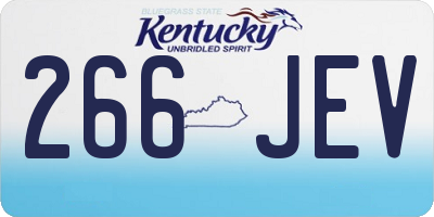 KY license plate 266JEV