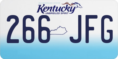 KY license plate 266JFG