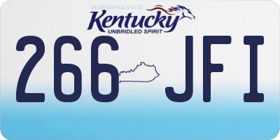 KY license plate 266JFI