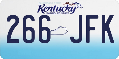 KY license plate 266JFK