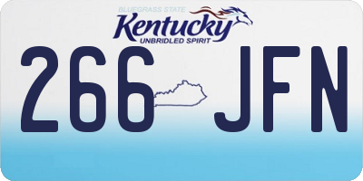 KY license plate 266JFN