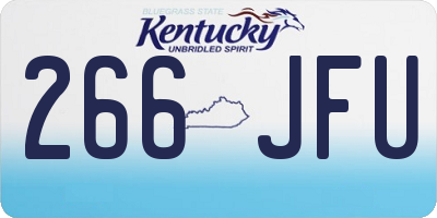 KY license plate 266JFU