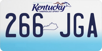 KY license plate 266JGA