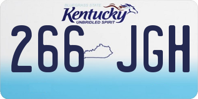 KY license plate 266JGH