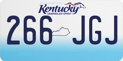 KY license plate 266JGJ