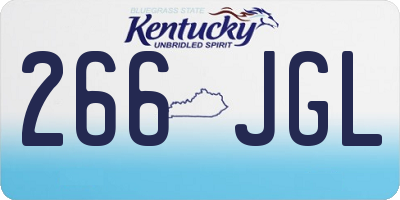 KY license plate 266JGL