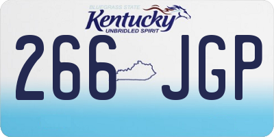 KY license plate 266JGP