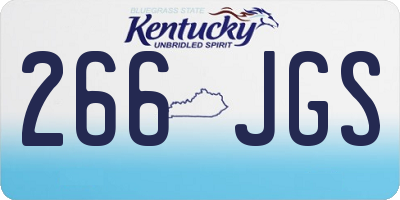 KY license plate 266JGS