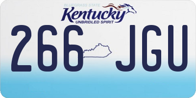 KY license plate 266JGU