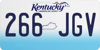 KY license plate 266JGV