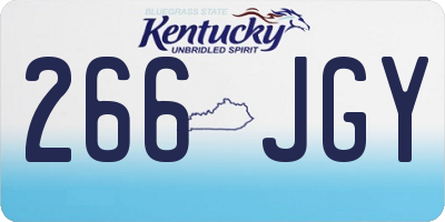 KY license plate 266JGY