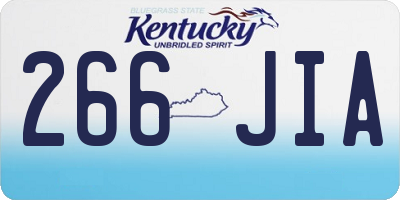 KY license plate 266JIA