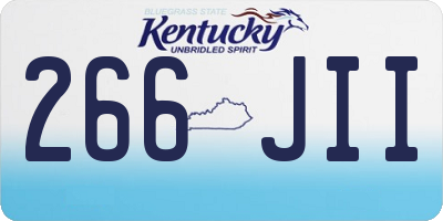 KY license plate 266JII