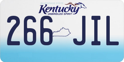 KY license plate 266JIL