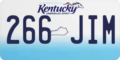 KY license plate 266JIM