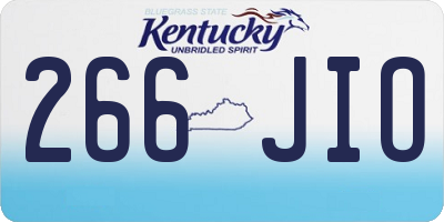 KY license plate 266JIO