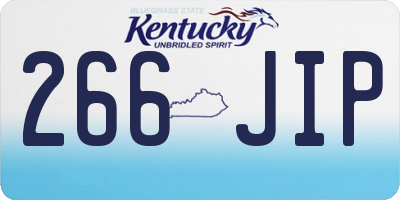KY license plate 266JIP