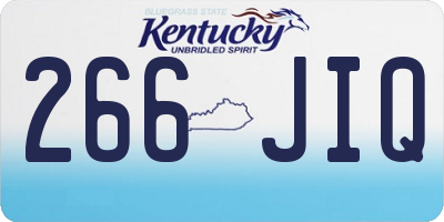 KY license plate 266JIQ