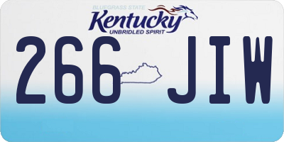 KY license plate 266JIW