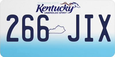KY license plate 266JIX