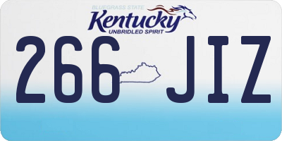 KY license plate 266JIZ