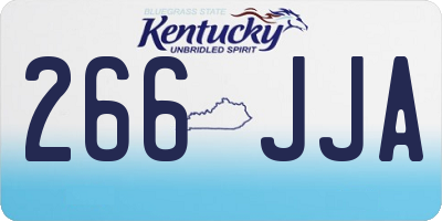 KY license plate 266JJA