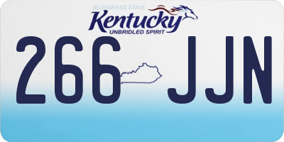 KY license plate 266JJN