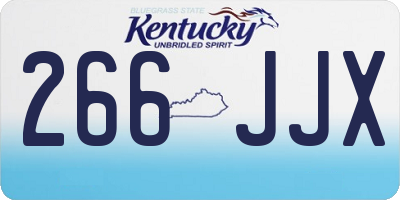 KY license plate 266JJX