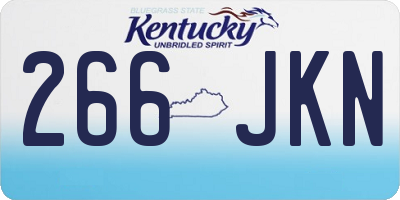 KY license plate 266JKN