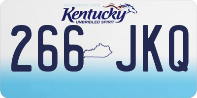 KY license plate 266JKQ