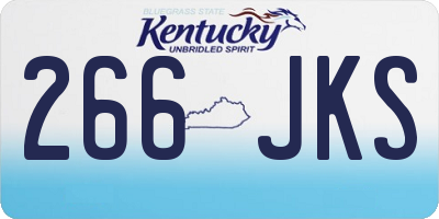 KY license plate 266JKS