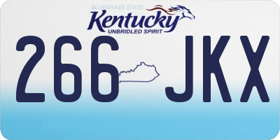 KY license plate 266JKX