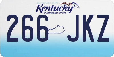 KY license plate 266JKZ