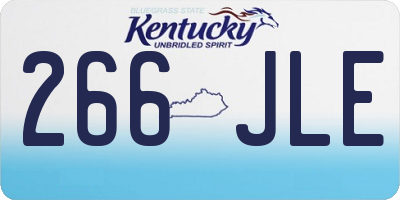 KY license plate 266JLE