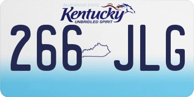 KY license plate 266JLG