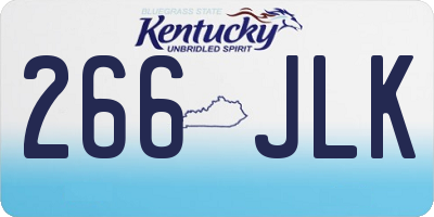KY license plate 266JLK