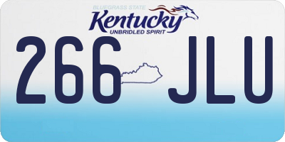 KY license plate 266JLU