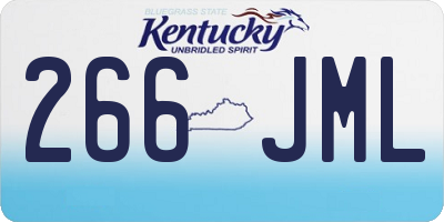 KY license plate 266JML