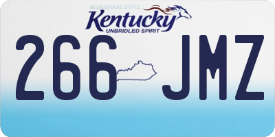 KY license plate 266JMZ