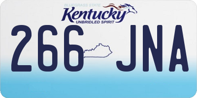 KY license plate 266JNA