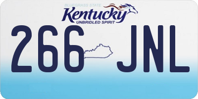 KY license plate 266JNL