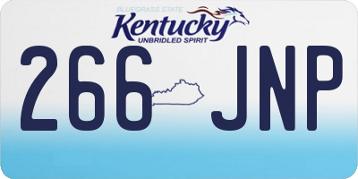 KY license plate 266JNP