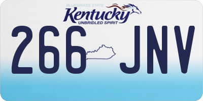 KY license plate 266JNV