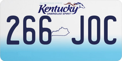 KY license plate 266JOC