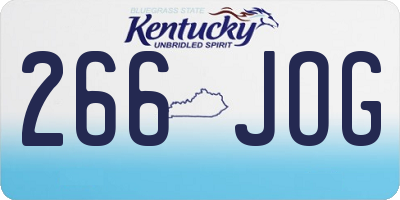 KY license plate 266JOG