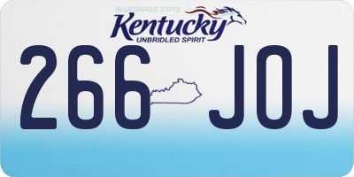 KY license plate 266JOJ