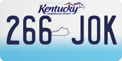 KY license plate 266JOK